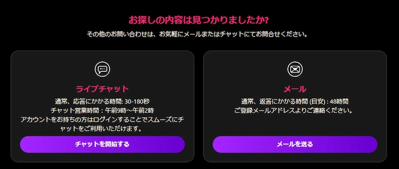 インターカジノのカスタマーサポート