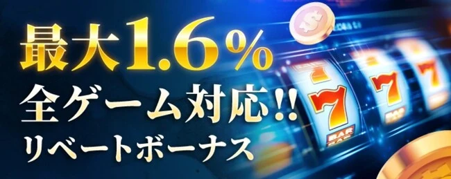 勝ウィンの【最大1.6％】全ゲーム対応！リベートボーナス