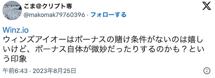 ウィンズアイオーの悪い評判