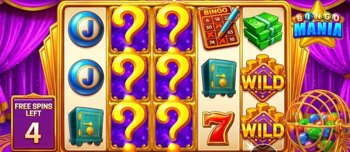ビンゴマニアのフリースピン中のミステリーシンボル発動