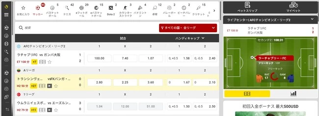 ダファベットでプレイできるスポーツベット