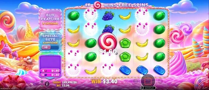 スイートボナンザ2500のベースゲーム