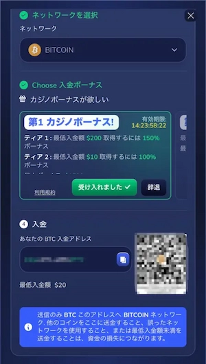 フラッシュカジノの仮想通貨入金