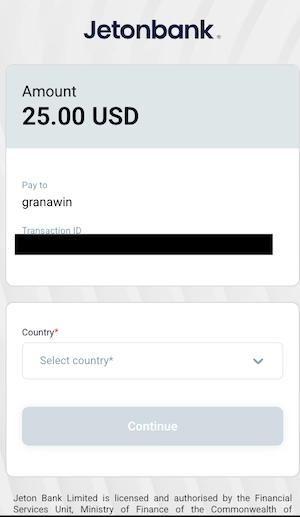 グラナウィンカジノのJeton入金