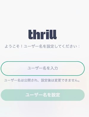 スリルカジノの登録時のユーザー名設定